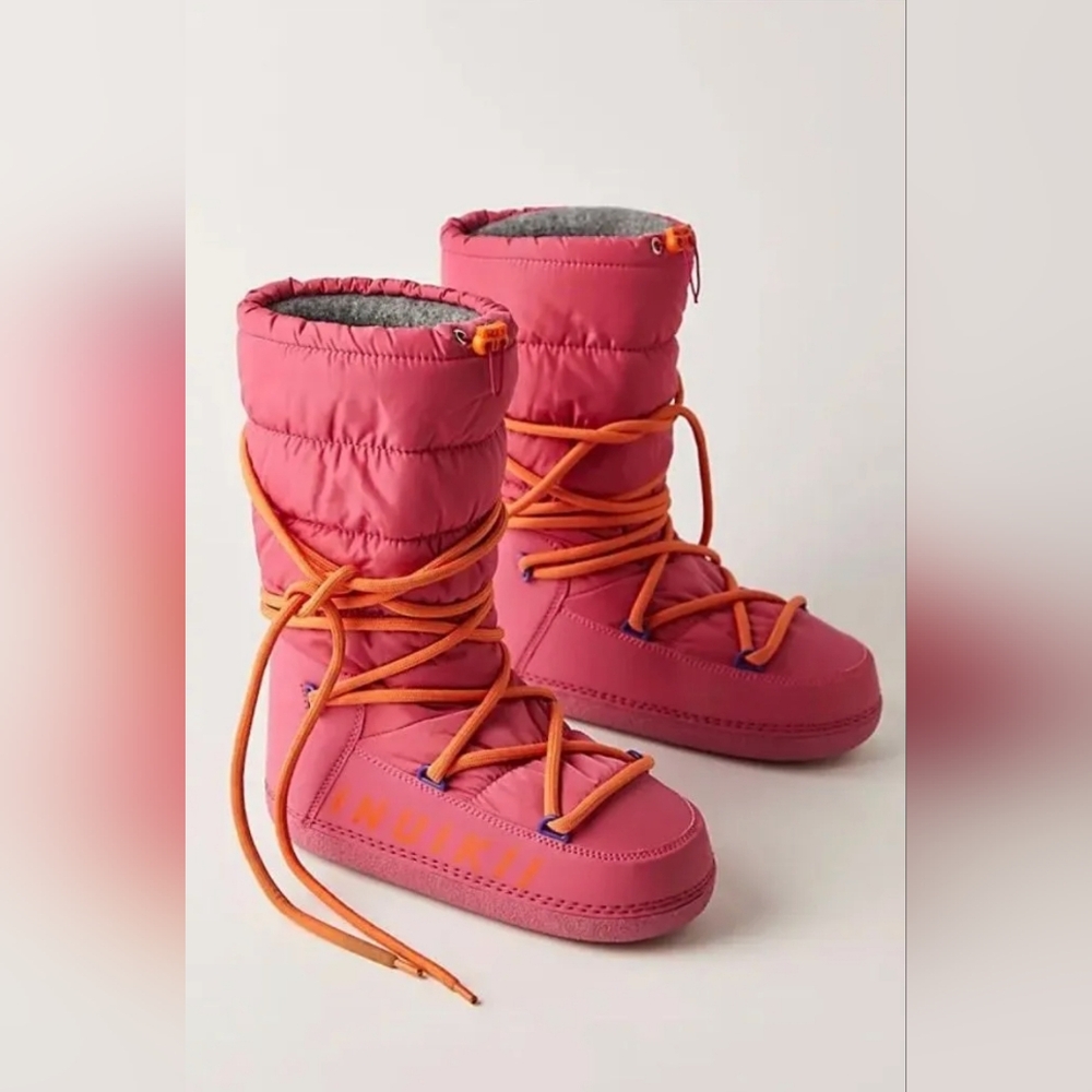 FREE PEOPLE X Inuikii MOUNTAIN HIGH PINK BOOTS 37/ COLLAB,/ NWOT